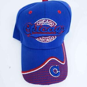 Chicago Illinois Blue & Red Souvenir Cap 3D Logo One Way Graphique Strapback Hat
